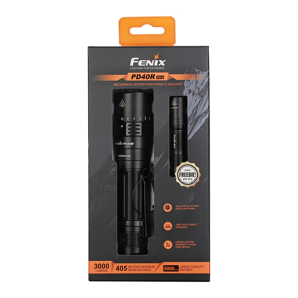 Фонарь Fenix тактический PD40R V2.0 + E01 V2.0 PD40RV20E01V20 от прозводителя Fenix