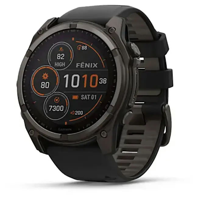 GARMIN FENIX 8 - 51 MM. SOLAR. SAPPHIRE CARBON GRAY DLC TITANIUM WITH BLACK/PEBBLE GRAY SILICONE 010-02907-70 010-02907-70 от прозводителя Garmin