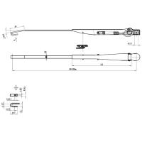 Поводок стеклоочистителя W.E 400-500мм, посадка на вал 13,5мм (тип-H) S-007(B) 400-500 от прозводителя W.E