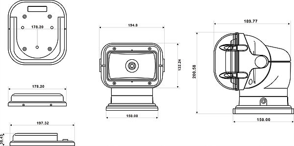 Прожектор стационарный галогеновый проводной пульт ДУ, серия 960 SL96022-CWP от прозводителя ALLREMOTE