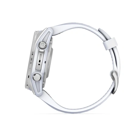 Garmin Fenix 8 - 43 мм AMOLED | Silver with Whitestone silicone band