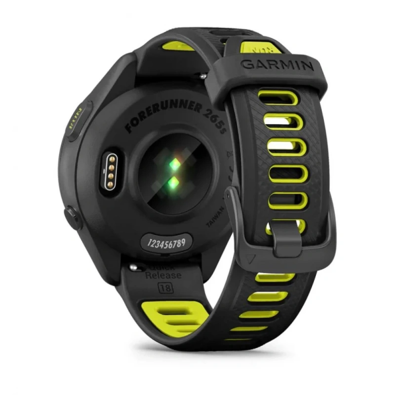 Garmin Forerunner 265s - 42 мм | Black Bezel and Case with Black/Amp Yellow Silicone Band