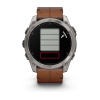 Garmin Fenix 8 - 51 мм AMOLED | SAPPHIRE | Titanium with Chestnut Leather Band