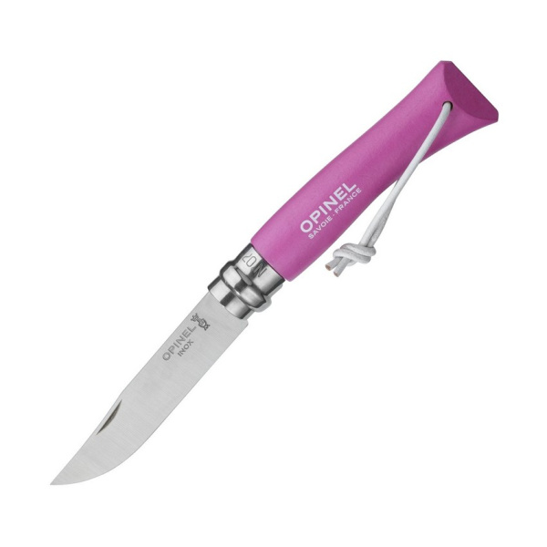 Нож Opinel №7 Trekking, нержавеющая сталь, кожаный темляк, розовый, 001791 001791 от прозводителя Opinel