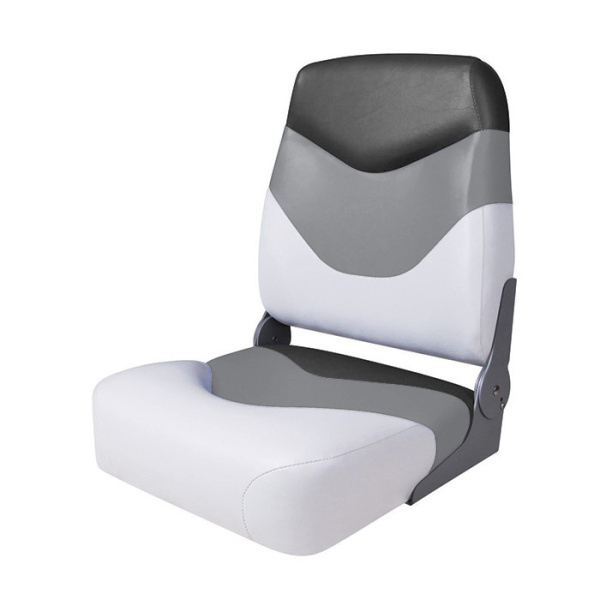 Сиденье мягкое складное Premium High Back Boat Seat, бело-серое 75128WGC от прозводителя Newstarmarine