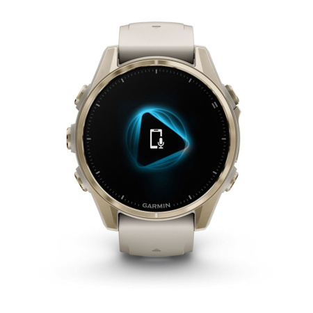 Garmin Fenix 8 - 43 мм AMOLED | Sapphire | Soft Gold with Fog grey/dark sandstone silicone band