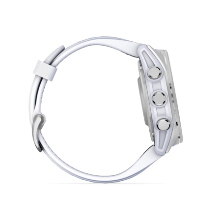 Garmin Fenix 8 - 43 мм AMOLED | Silver with Whitestone silicone band