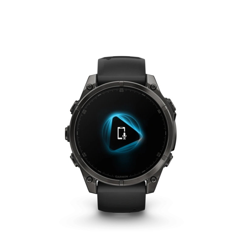 Garmin Fenix 8 - 47 мм AMOLED | SAPPHIRE | Carbon grey DLC titanium with Black/pebble grey silicone band