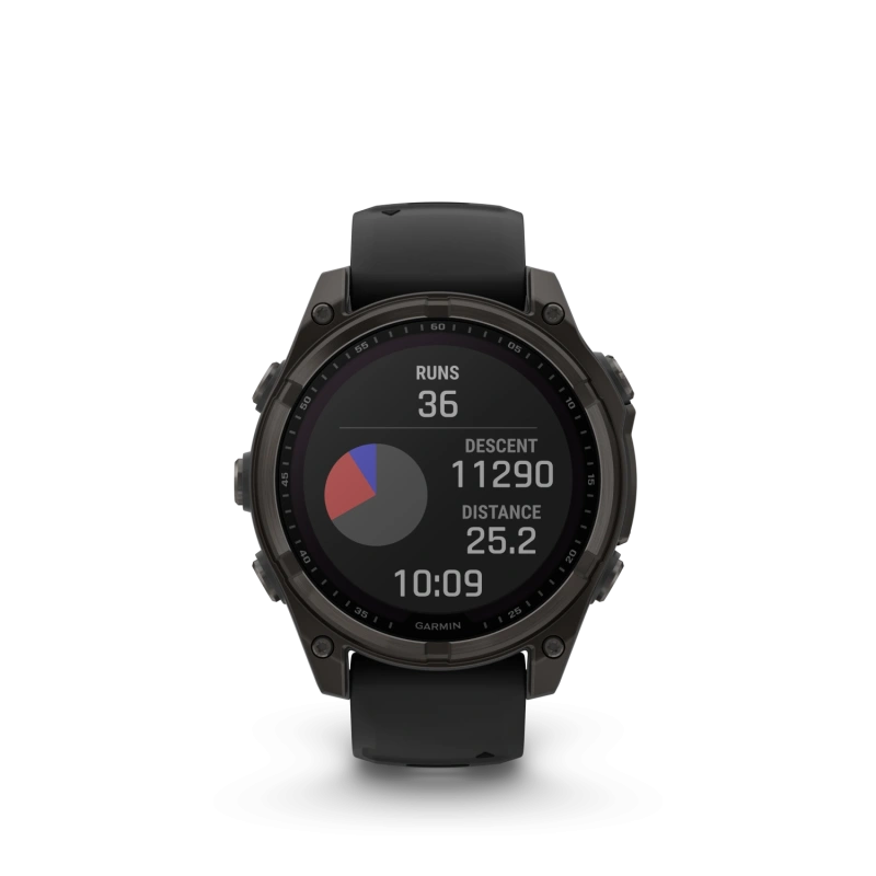 Garmin Fenix 8 - 47 мм SOLAR | SAPPHIRE | Carbon grey DLC titanium with Black/pebble grey silicone band