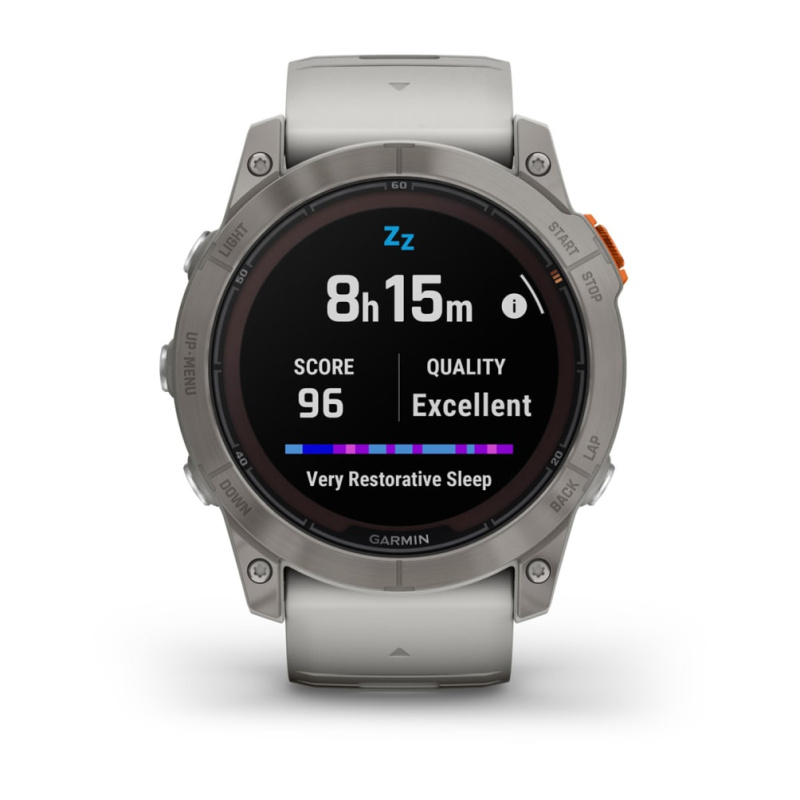 Garmin Fenix 7x Pro - 51 мм SOLAR | SAPPHIRE | Titanium with Fog Gray/Ember Orange Band