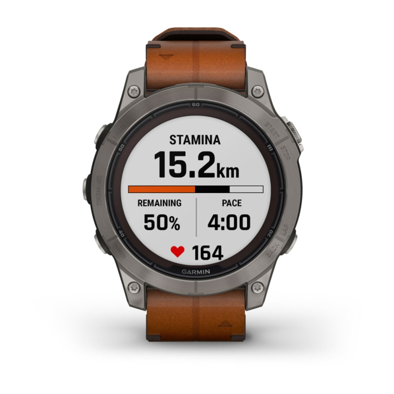 Garmin Fenix 7 Pro - 47 мм SOLAR | SAPPHIRE | Titanium with Chestnut Leather Band