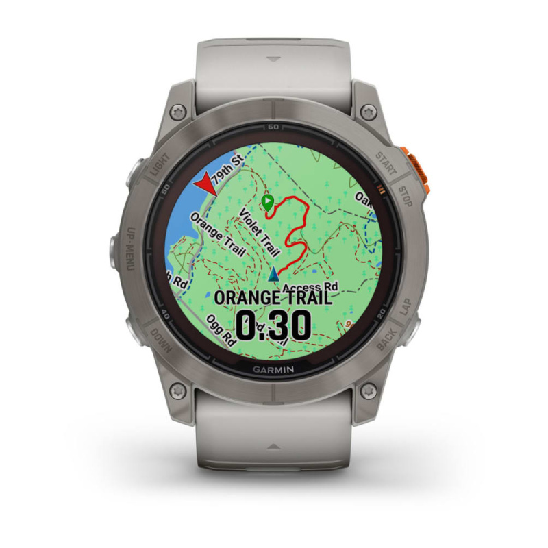 Garmin Fenix 7x Pro - 51 мм SOLAR | SAPPHIRE | Titanium with Fog Gray/Ember Orange Band