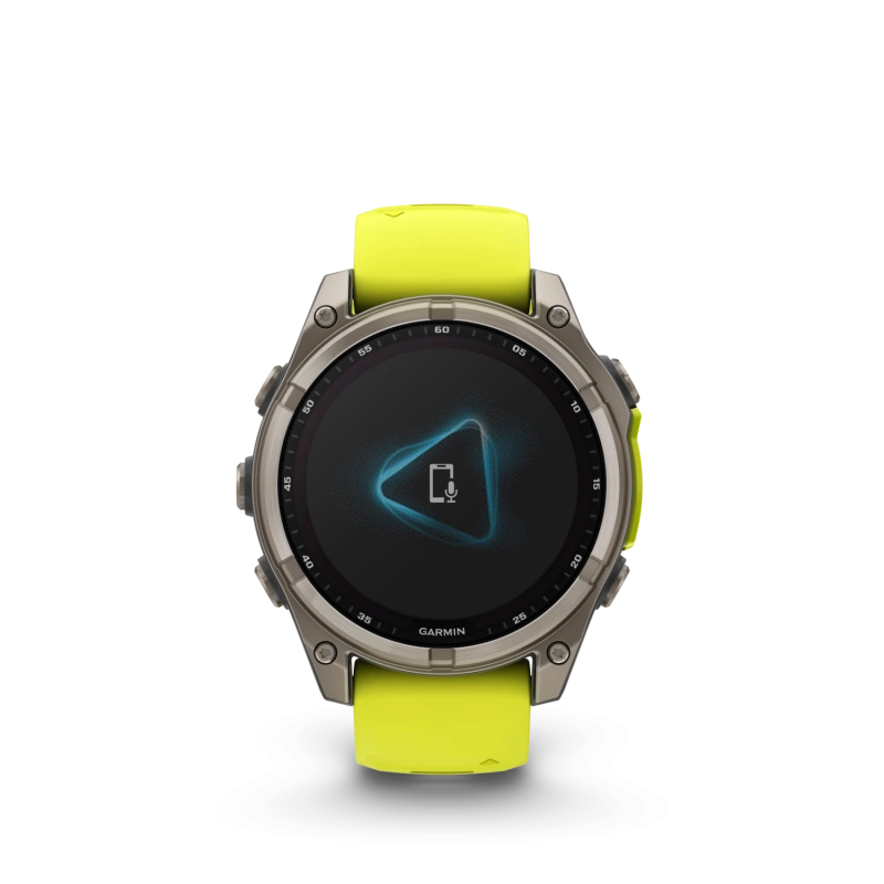 Garmin Fenix 8 - 47 мм SOLAR | SAPPHIRE | Titanium with Amp yellow/graphite silicone band