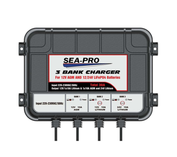 Зарядное устройство SEA-PRO ТЕ4-0287В (1х12В AGM, 1х12В LiFePo4, 1х24В LiFePo4) ТЕ4-0287В от прозводителя SEA-PRO