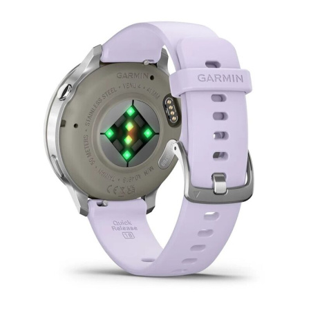 Garmin Venu 4 - 41 мм | Silver with Periwinkle Silicone Band