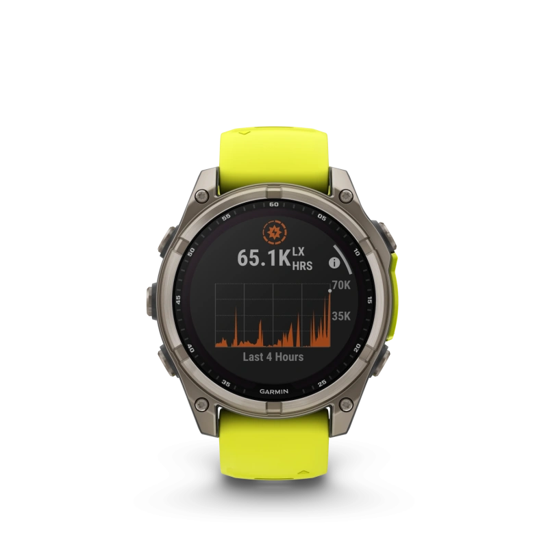 Garmin Fenix 8 - 47 мм SOLAR | SAPPHIRE | Titanium with Amp yellow/graphite silicone band