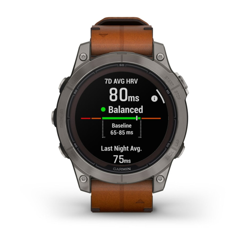 Garmin Fenix 7 Pro - 47 мм SOLAR | SAPPHIRE | Titanium with Chestnut Leather Band