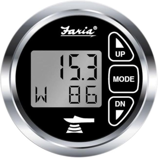 Faria 2" Dual Depth Sounder with Air & Water Temp Transom Mount Transducer - Chesapeake Stainless Steel Black 13752 13752 от прозводителя Faria