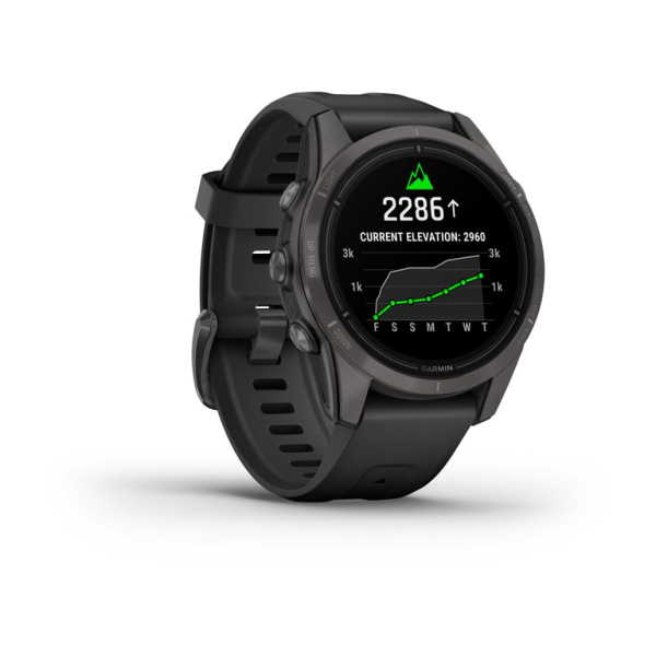 Garmin epix Pro (Gen 2) Sapphire Edition 42 мм, титановый, угольно-серый, DLC, черный ремешок 010-02802-15 от прозводителя Garmin