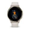 Garmin Venu 3s - 41 мм | Soft gold stainless steel bezel with ivory case and silicone band