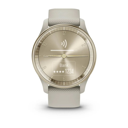 Garmin Vivomove Trend - 40 мм | Cream Gold Stainless Steel Bezel with French Grey Case and Silicone Band