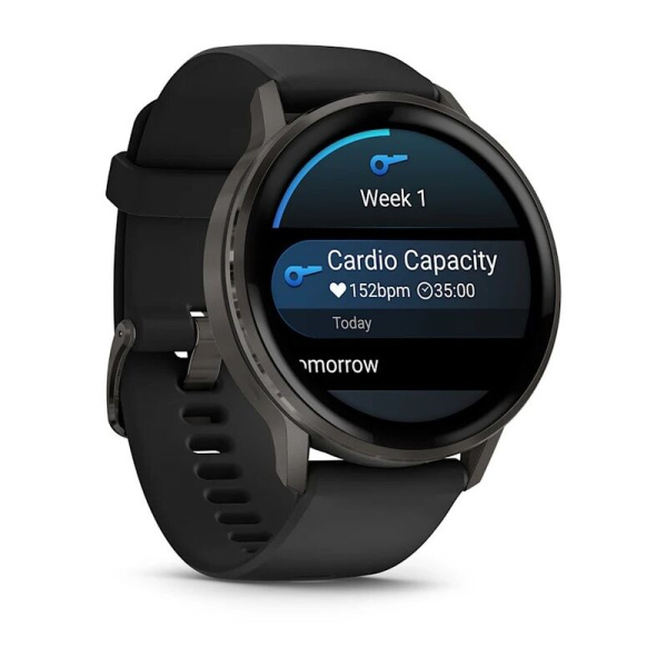 Garmin Venu 4 - 45 мм | Slate with Black Silicone Band